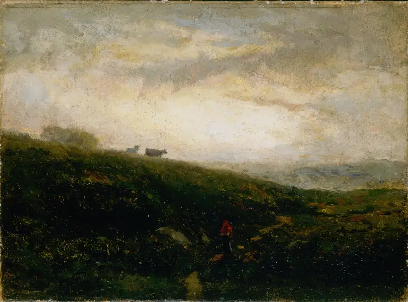 Utan titel (kor som går nerför sluttning) av Edward Mitchell Bannister