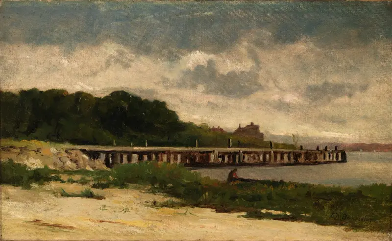 Ohne Titel (Landschaft mit Steg) von Edward Mitchell Bannister