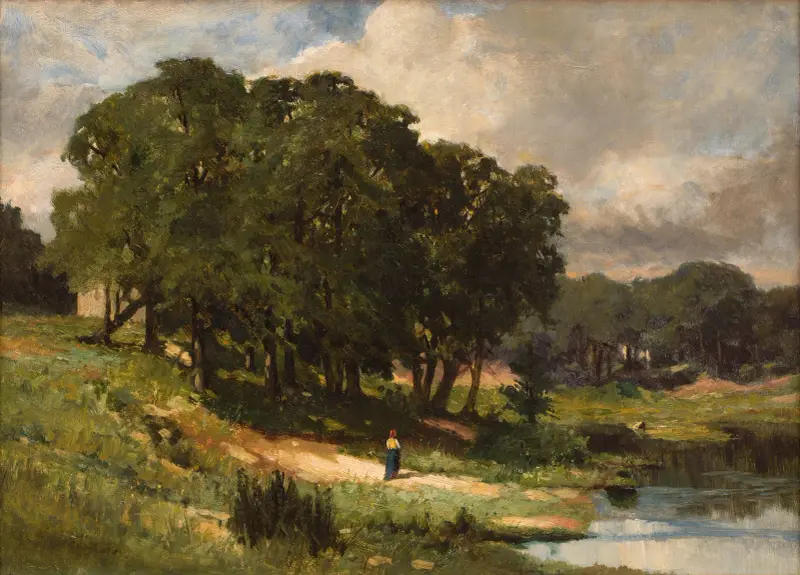 Kvinna stående vid en damm av Edward Mitchell Bannister