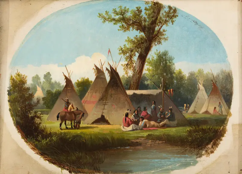 Assiniboin Encampment on the Upper Missouri av John Mix Stanley