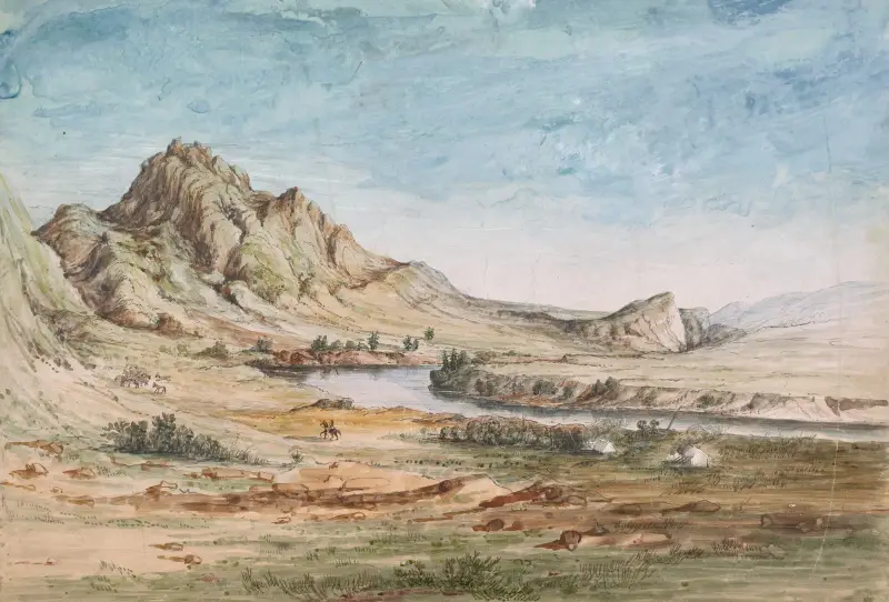 Bear’s Teeth Missouri River Gate of the Mountains av John Mix Stanley