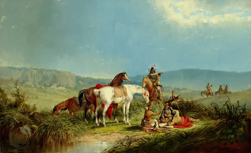 Indianie grający w karty, John Mix Stanley