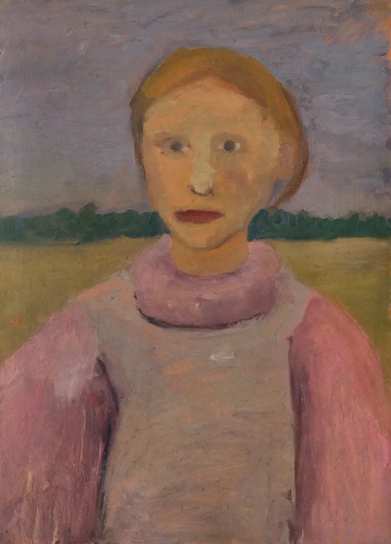 Brustbild eines Mädchens in der Dämmerung av Paula Modersohn-Becker