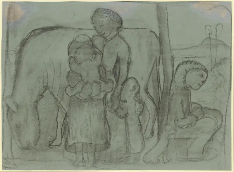 Pět dětí, osel a pes, Paula Modersohn-Becker
