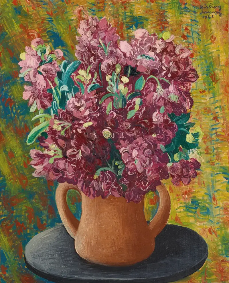Strauß mit Goldlack von Moïse Kisling