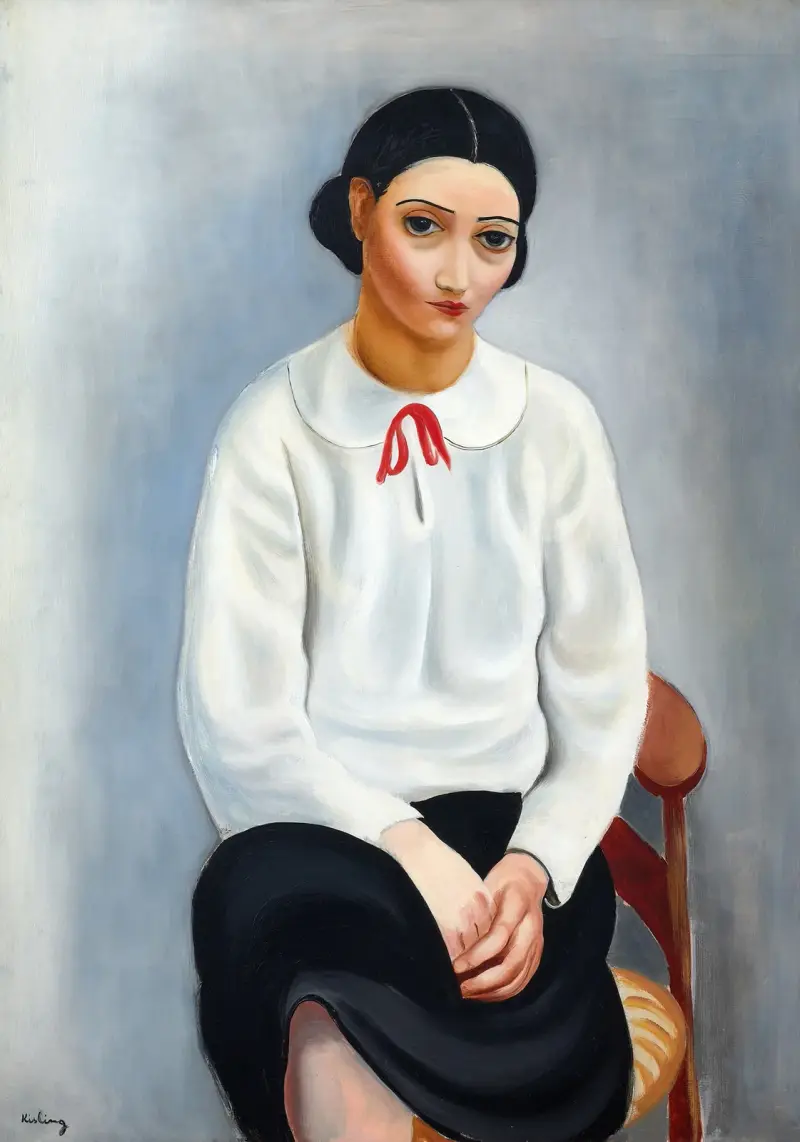 Femme au corsage blanc av Moïse Kisling