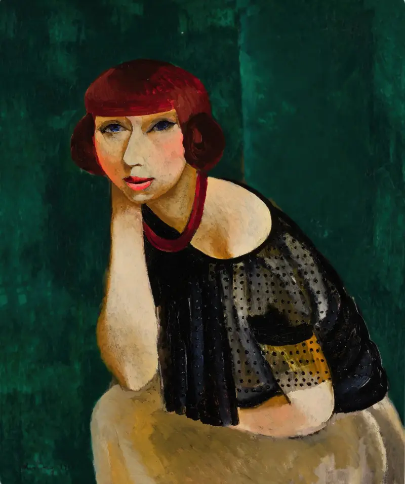 Portrait de la soeur de Mme Renée Kisling av Moïse Kisling