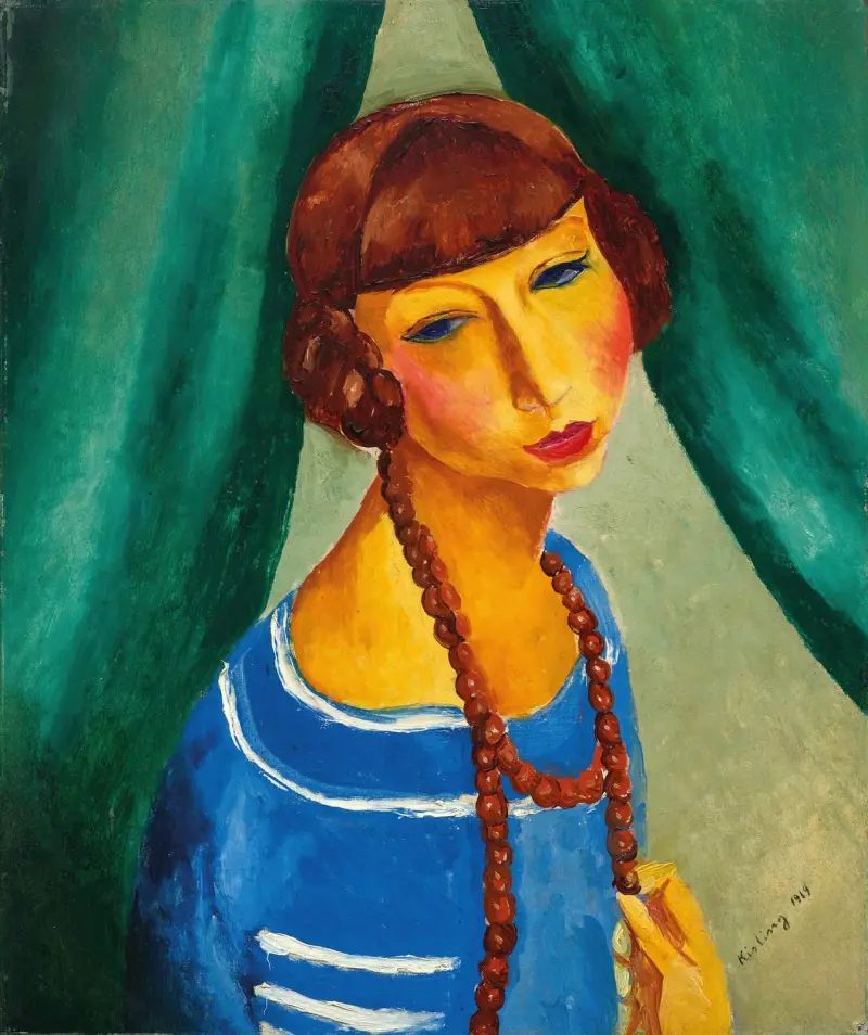 Portrait de Marguerite Gros, sœur de Mme Renée Kisling av Moïse Kisling