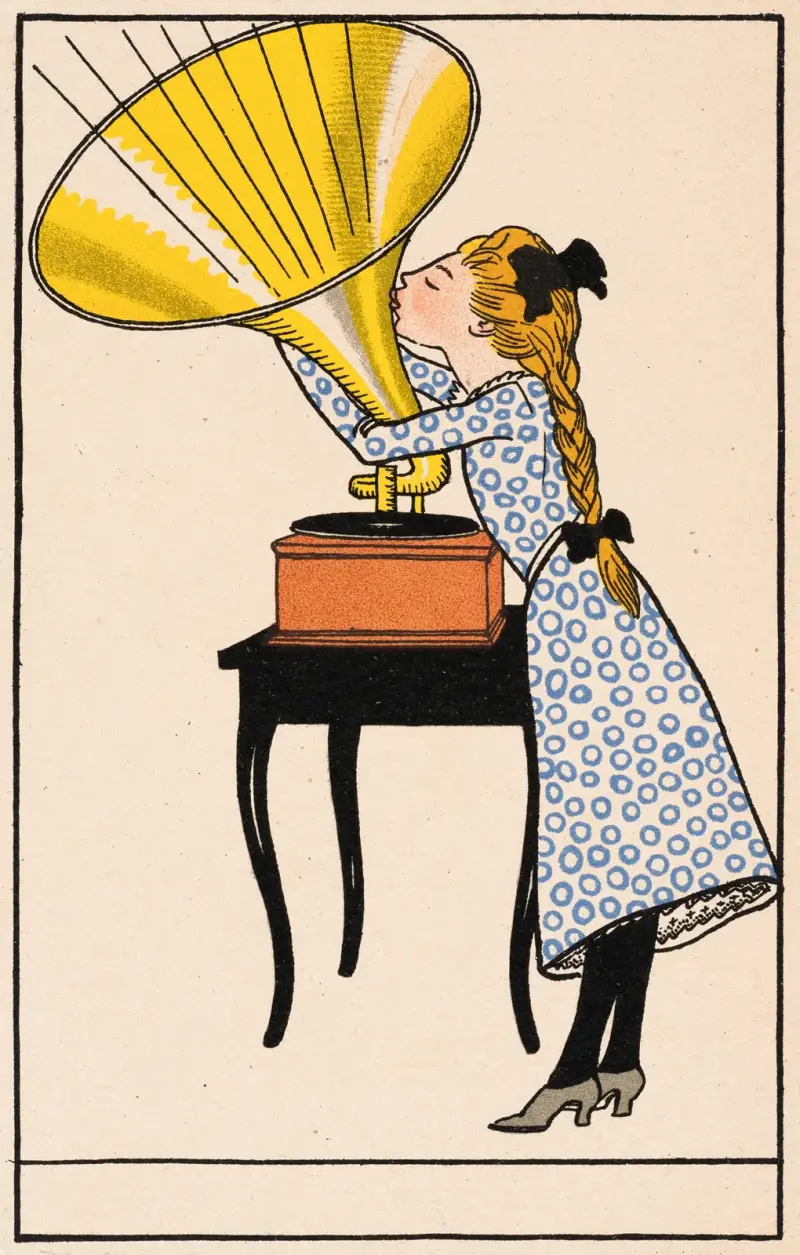 Nr. 503: Mädchen mit Grammophon av Moriz Jung