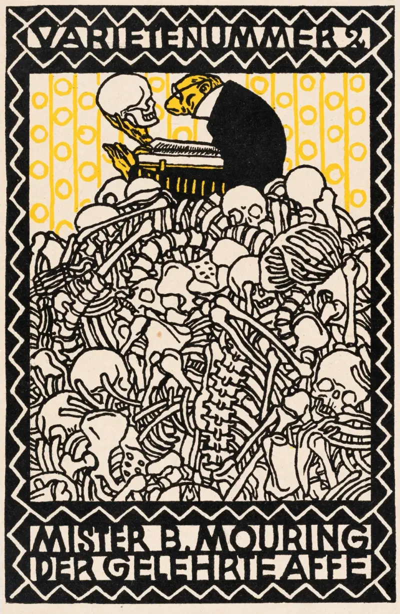 Nr. 96: ‘Varieténummer 2: Mr. B. Mouring der gelehrte Affe’ av Moriz Jung