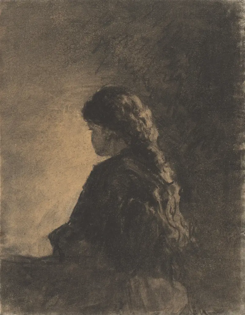 Sitzendes Mädchen von William Morris Hunt
