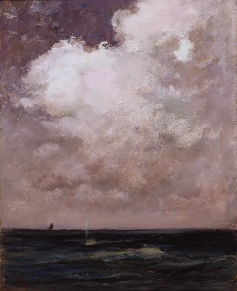 Velryba vystřikující vodu, William Morris Hunt