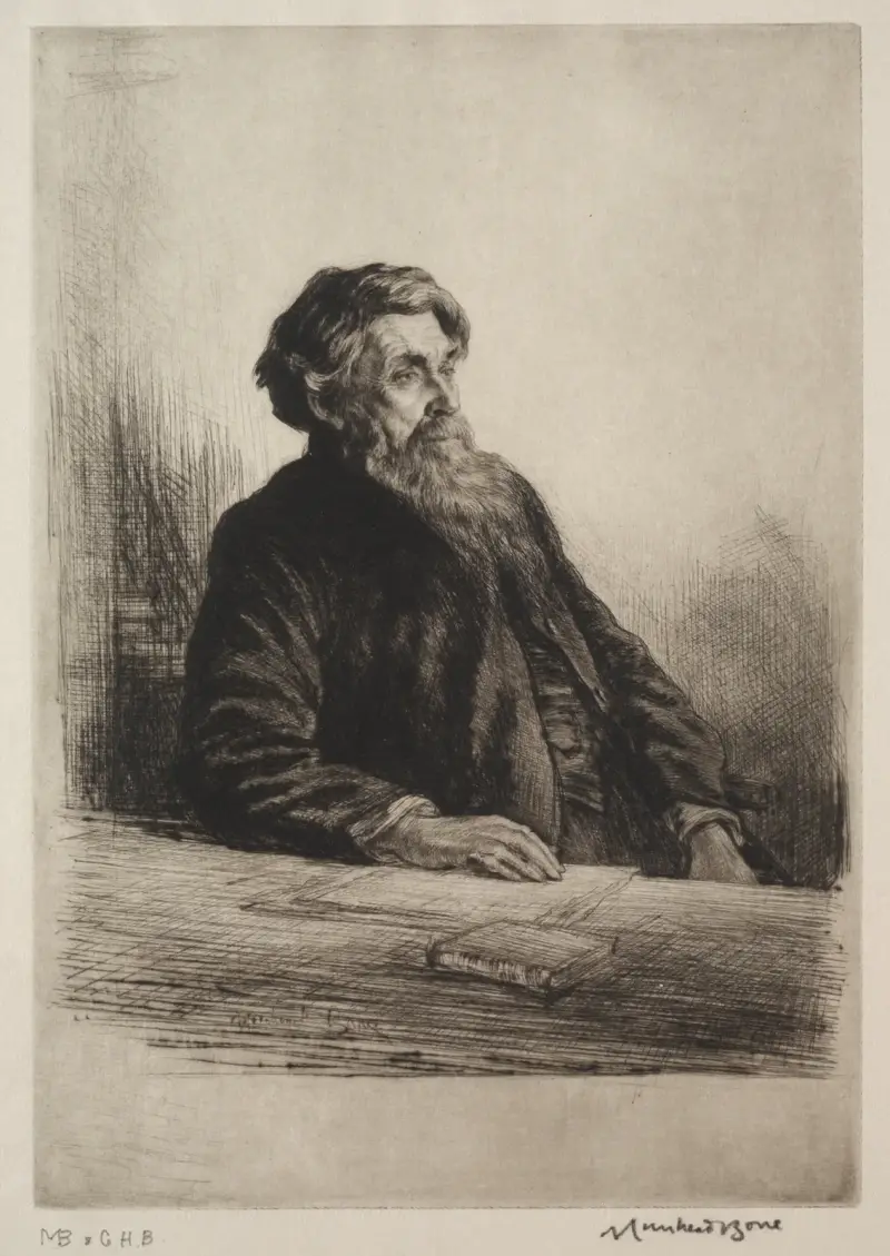Dr. James, rektor för St John's College, Oxford av Muirhead Bone
