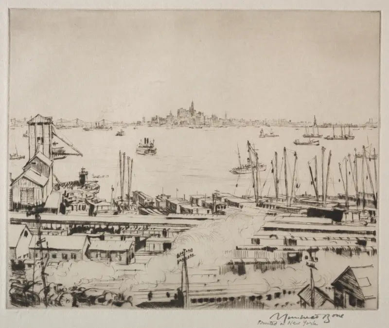 Manhattan z ostrova Staten Island, Muirhead Bone