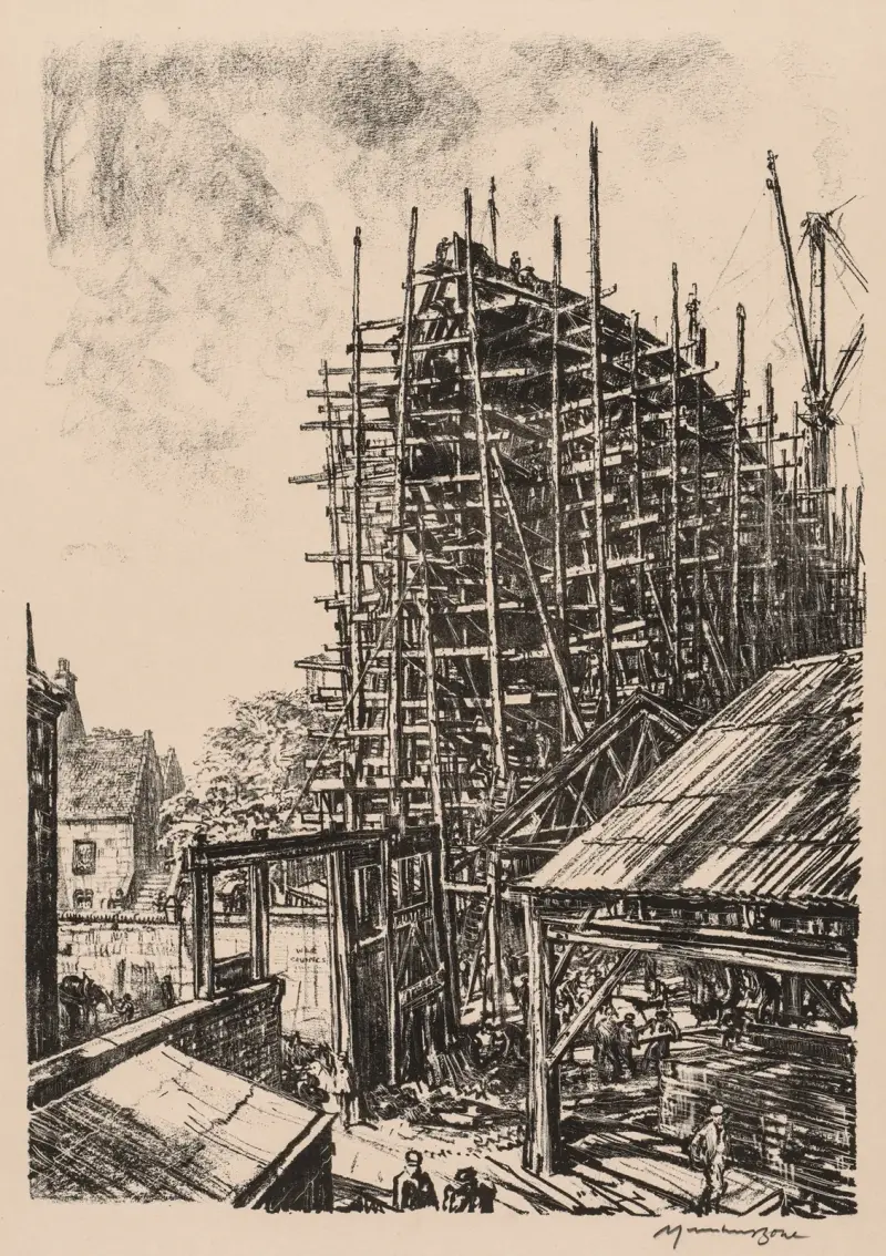 An der Clyde, 1917–1918; Schiffsbau in Greenock von Muirhead Bone
