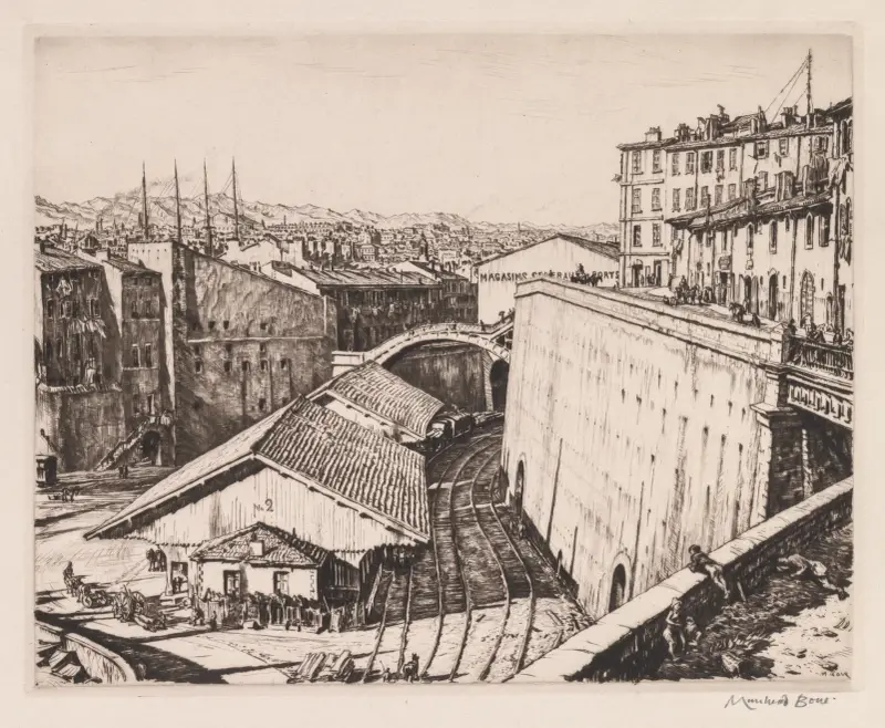 Marseilleské železniční haly, Muirhead Bone
