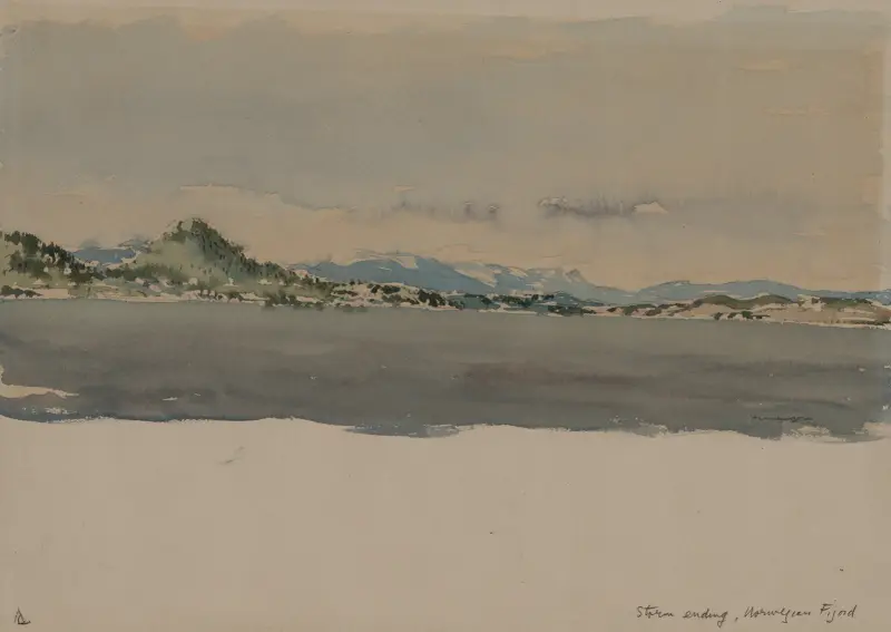 Storm Ending, Norwegian Fijord av Muirhead Bone