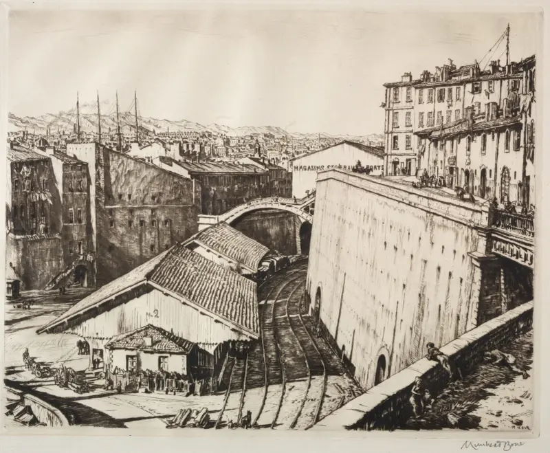 Železniční hala, Marseille, Muirhead Bone