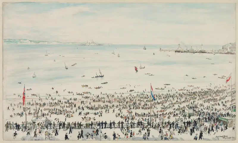 Weymouth Bay, Victory Day Celebrations av Muirhead Bone