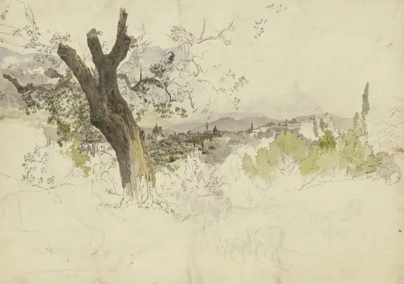 Ansicht von Florenz vom Monte Oliveto av Johann Nepomuk Rauch