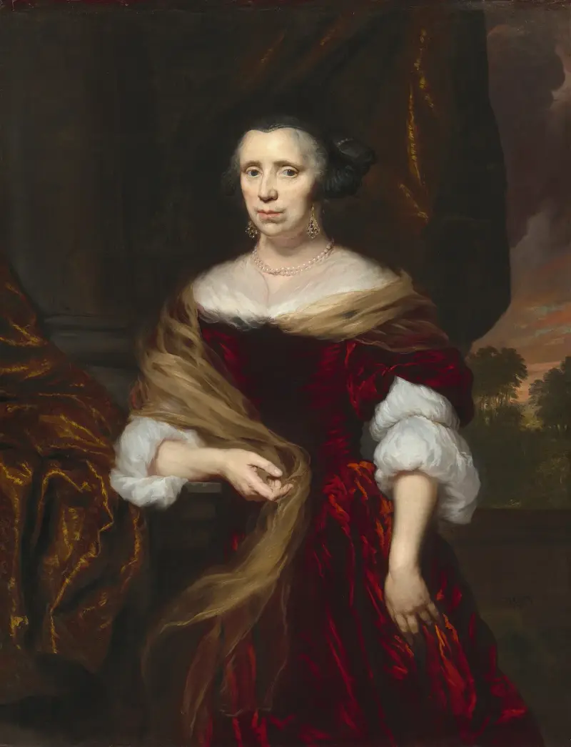 Porträtt av en dam av Nicolaes Maes