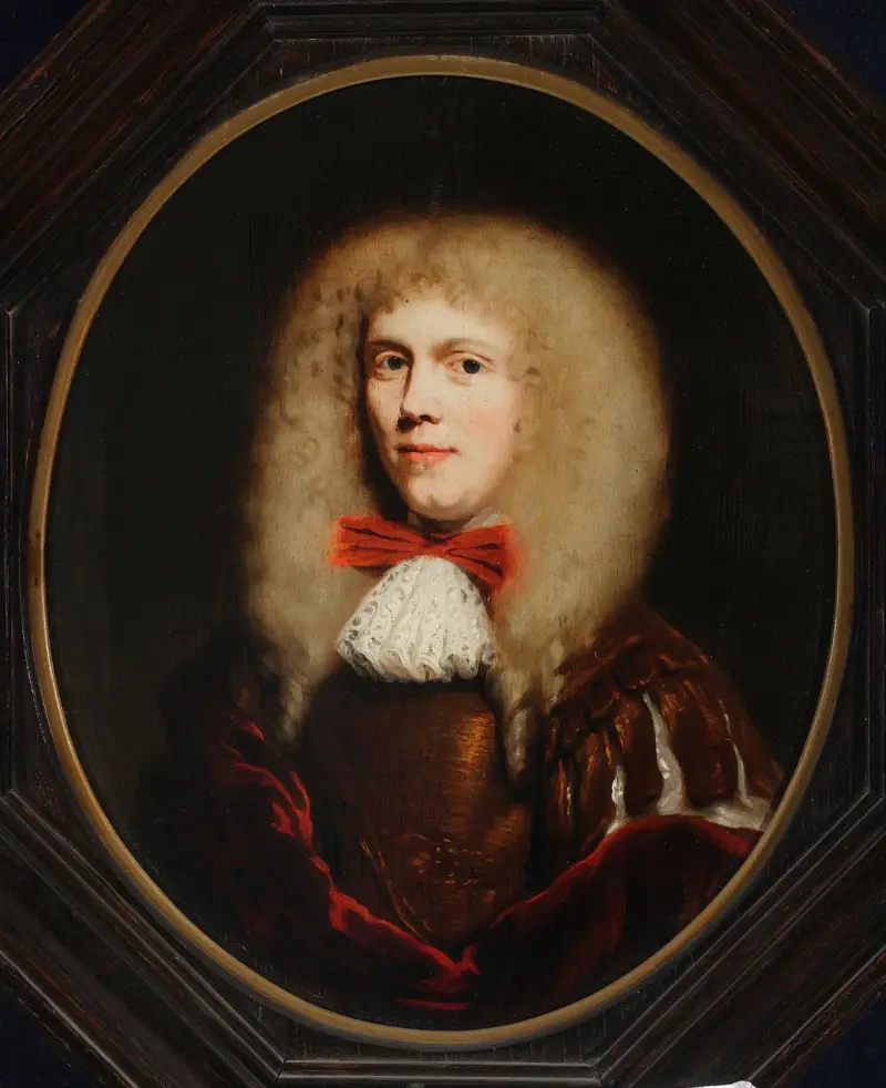 Porträtt av en man i peruk av Nicolaes Maes