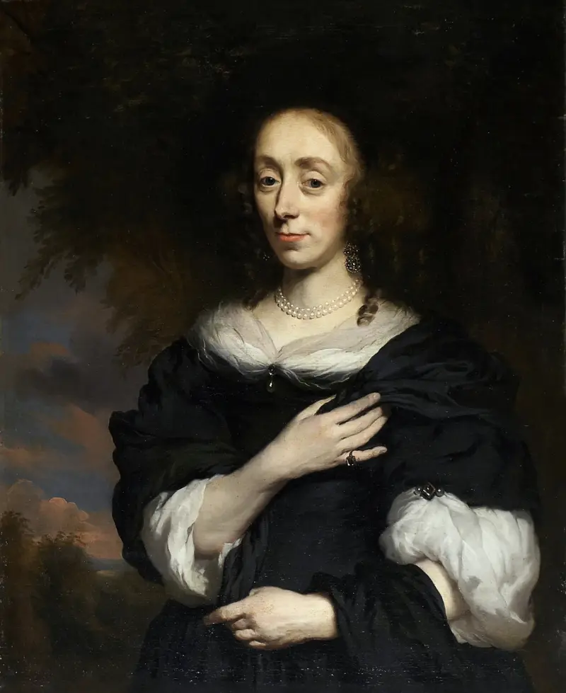 Portret kobiety w czarnej sukni, 1668, Nicolaes Maes