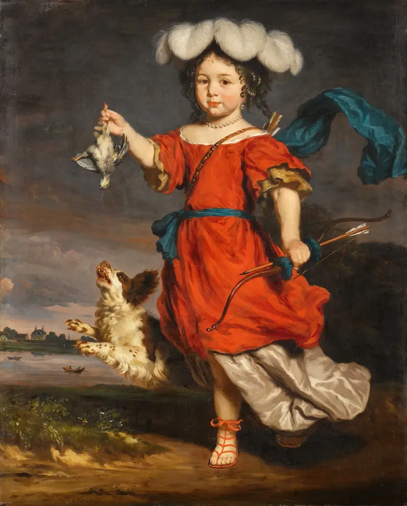 Portrait of a Young Girl as a Huntress av Nicolaes Maes