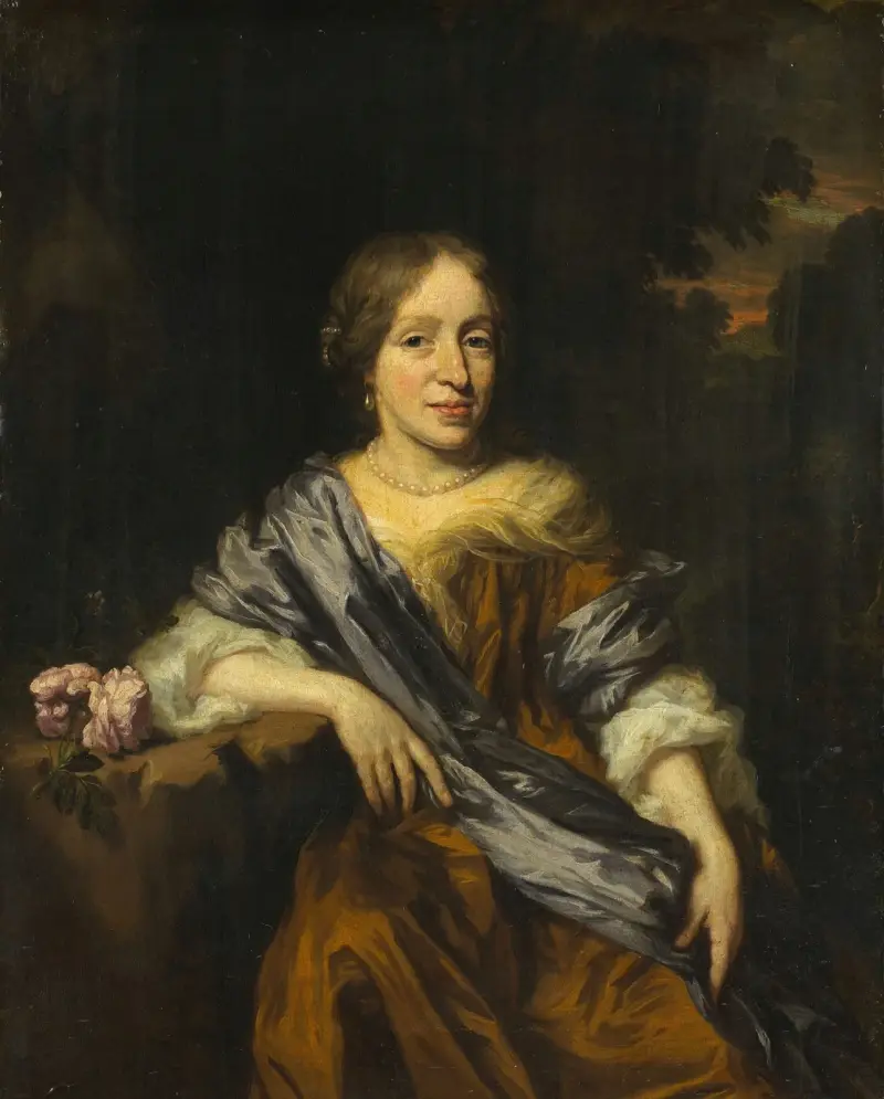 Porträt der Catharina Pottey, Schwester von Willem und Sara Pottey von Nicolaes Maes