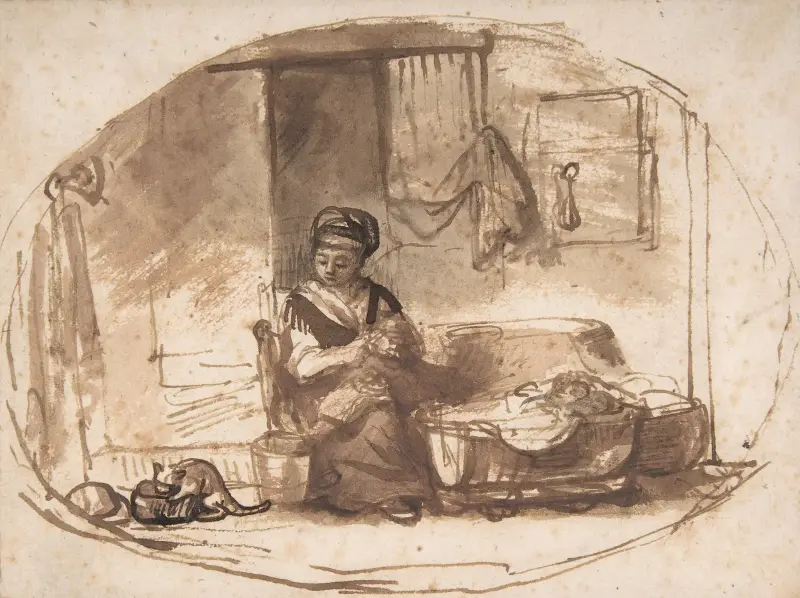 Die junge Mutter von Nicolaes Maes