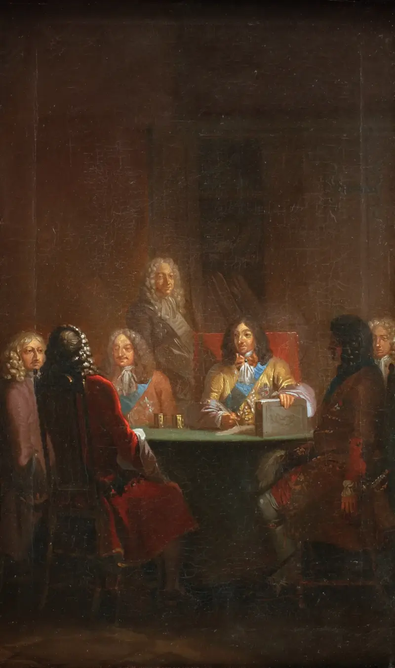 Chrystian V prezentuje prawo duńskie z 1683 roku, Nicolai Abildgaard