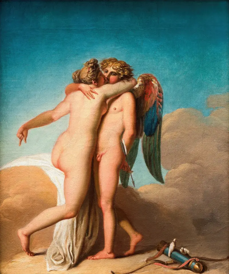 Amor a Psyché se objímají, Nicolai Abildgaard
