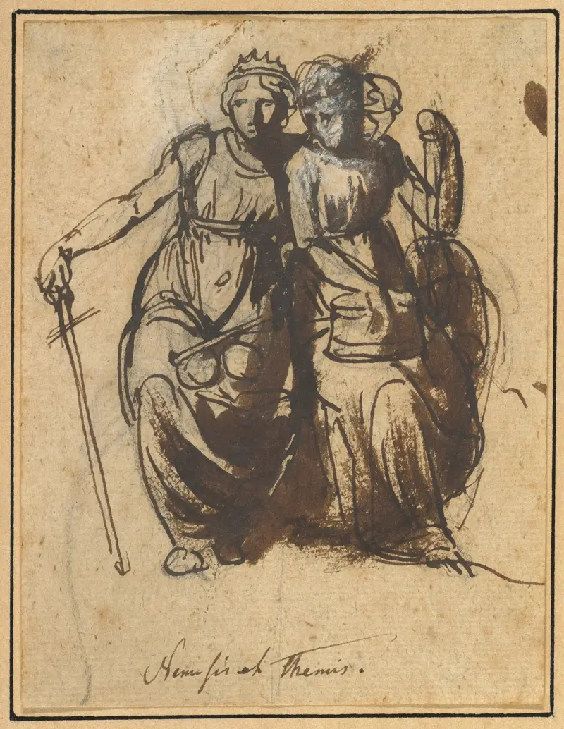 Nemesis och Themis av Nicolai Abildgaard