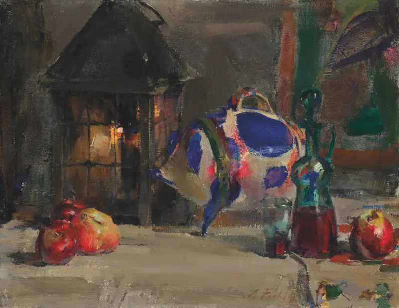 Mexican pottery pig av Nicolai Fechin