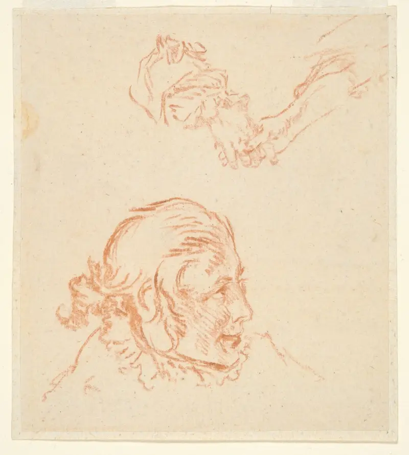 Portrait of an Actor and Study of Hands av Nicolas Lancret
