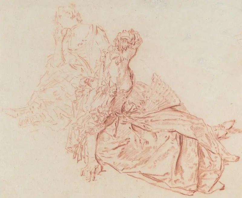 Zwei sitzende Damen von Nicolas Lancret