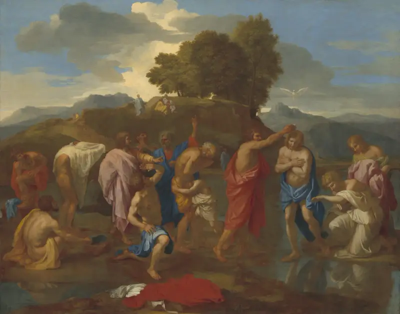 The Baptism of Christ av Nicolas Poussin