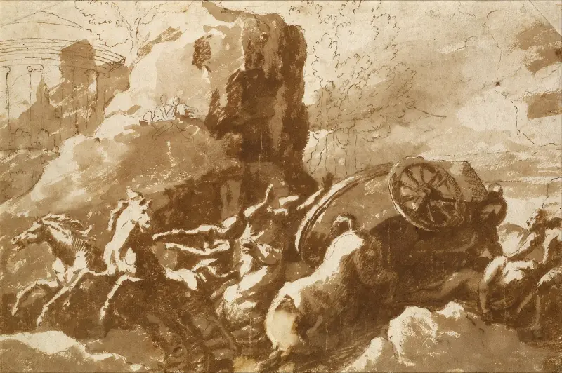 Hippolytos död av Nicolas Poussin