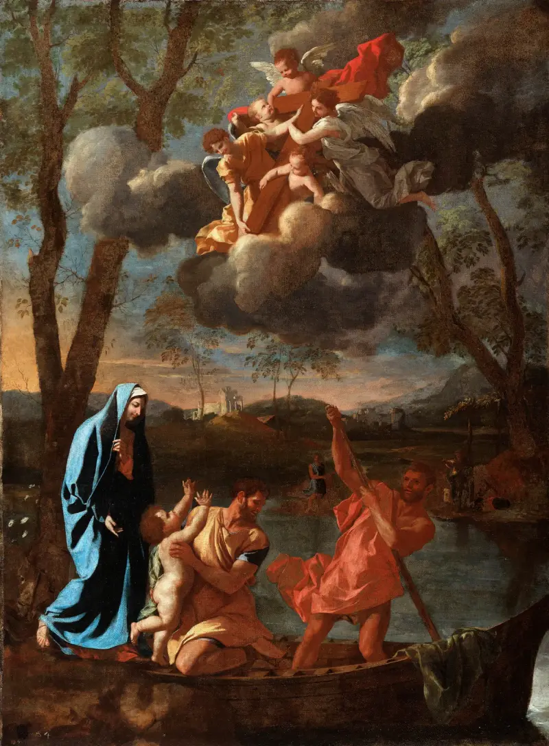 Den heliga familjens återkomst till Nasaret av Nicolas Poussin