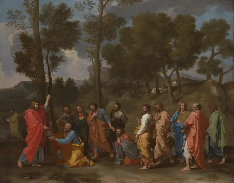 Ordineringens sakrament (Kristus överlämnar nycklarna till Petrus) av Nicolas Poussin