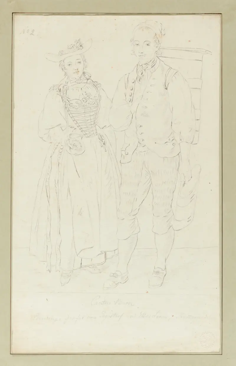 Kanton Bern. Bending. Genfer von Jegistorf und Elis. Senn, Kammermädchen von Franz Niklaus König