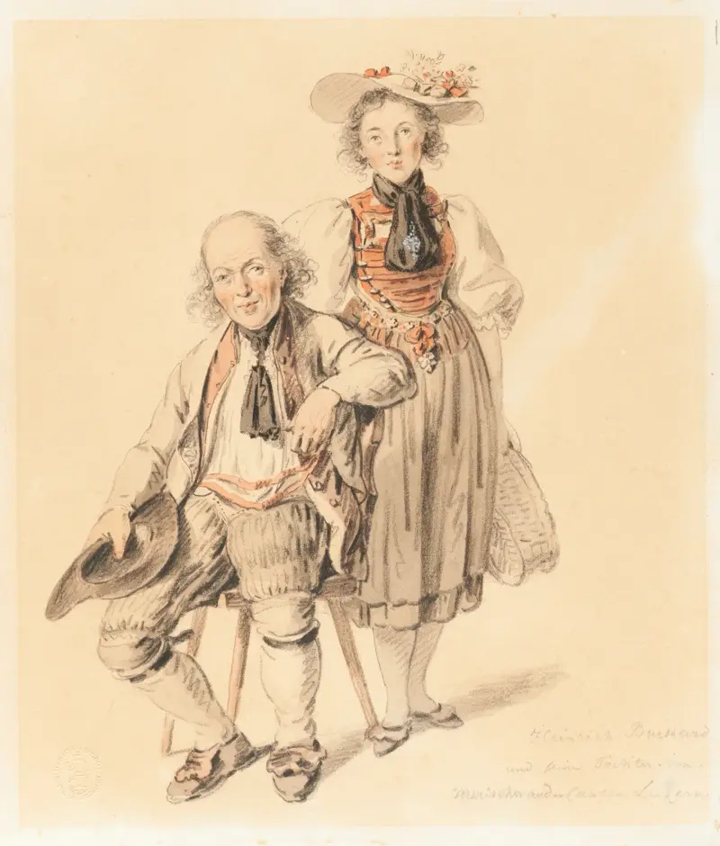 Heinrich Burkard und seine Tochter von Merischwand – Kanton Luzern von Franz Niklaus König