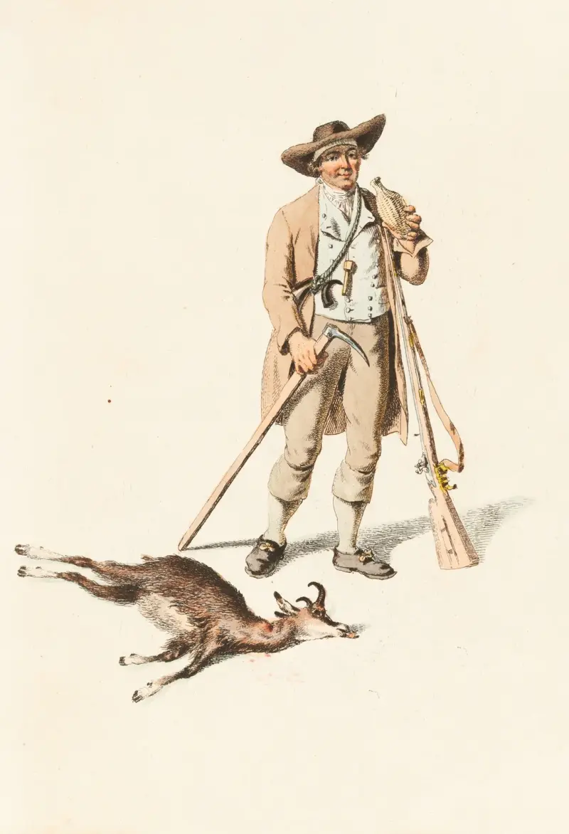 J. Roth från Grindelwald, gemsjägare av Franz Niklaus König