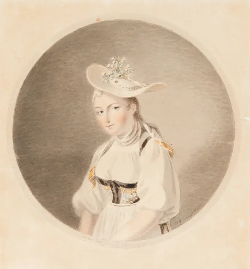 La belle Batteliere Elis. Grossmann, de Brienz av Franz Niklaus König