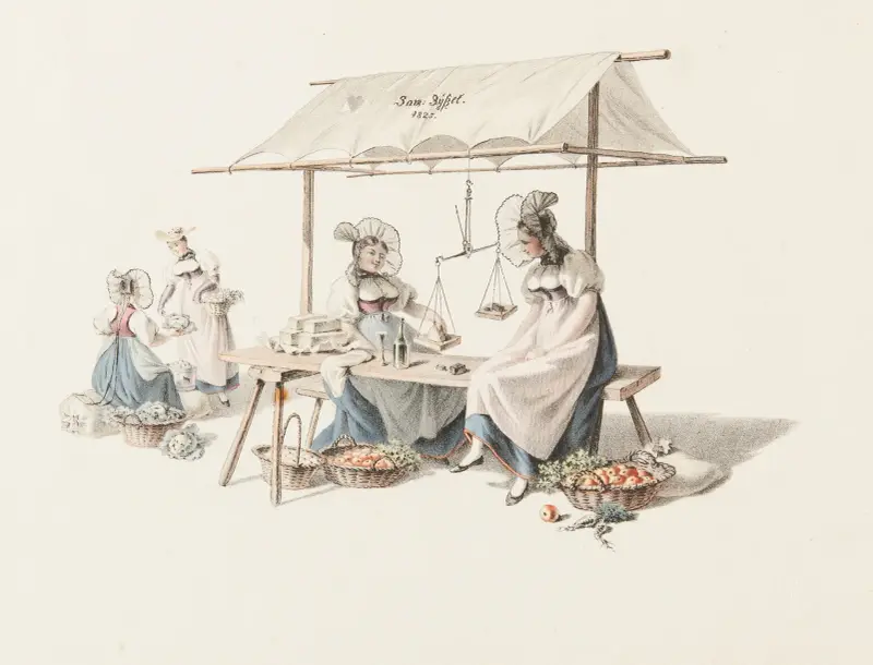 Marknadsscen av Franz Niklaus König