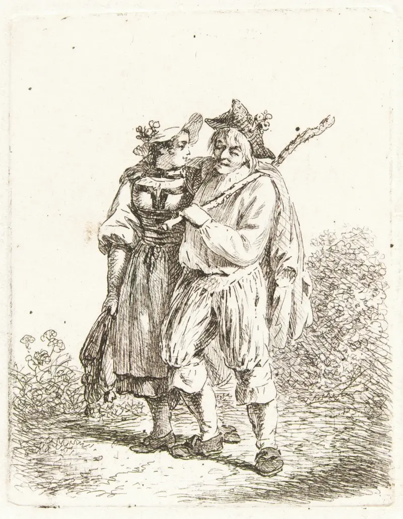 Drickare med ung kvinna av Franz Niklaus König