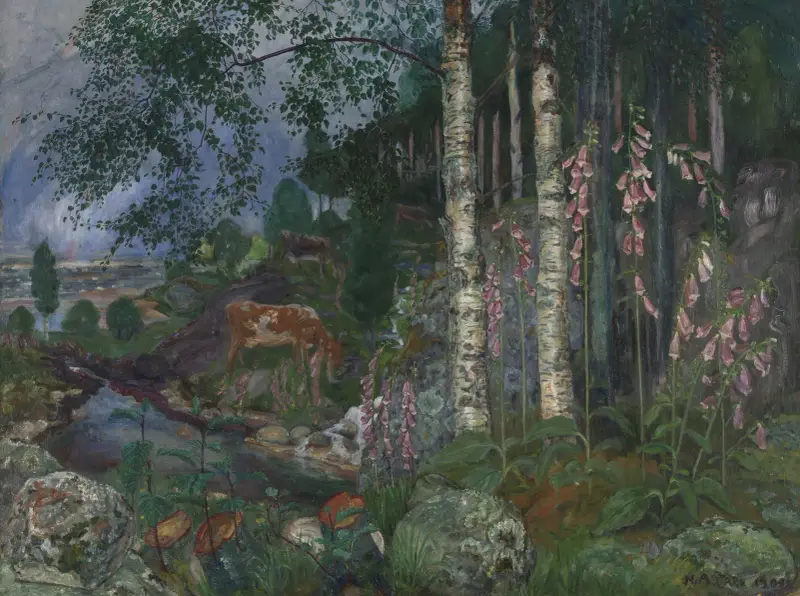 Foxgloves av Nikolai Astrup