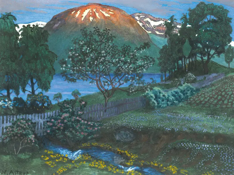 Juninatt I Haven (A Night In June In The Garden) av Nikolai Astrup