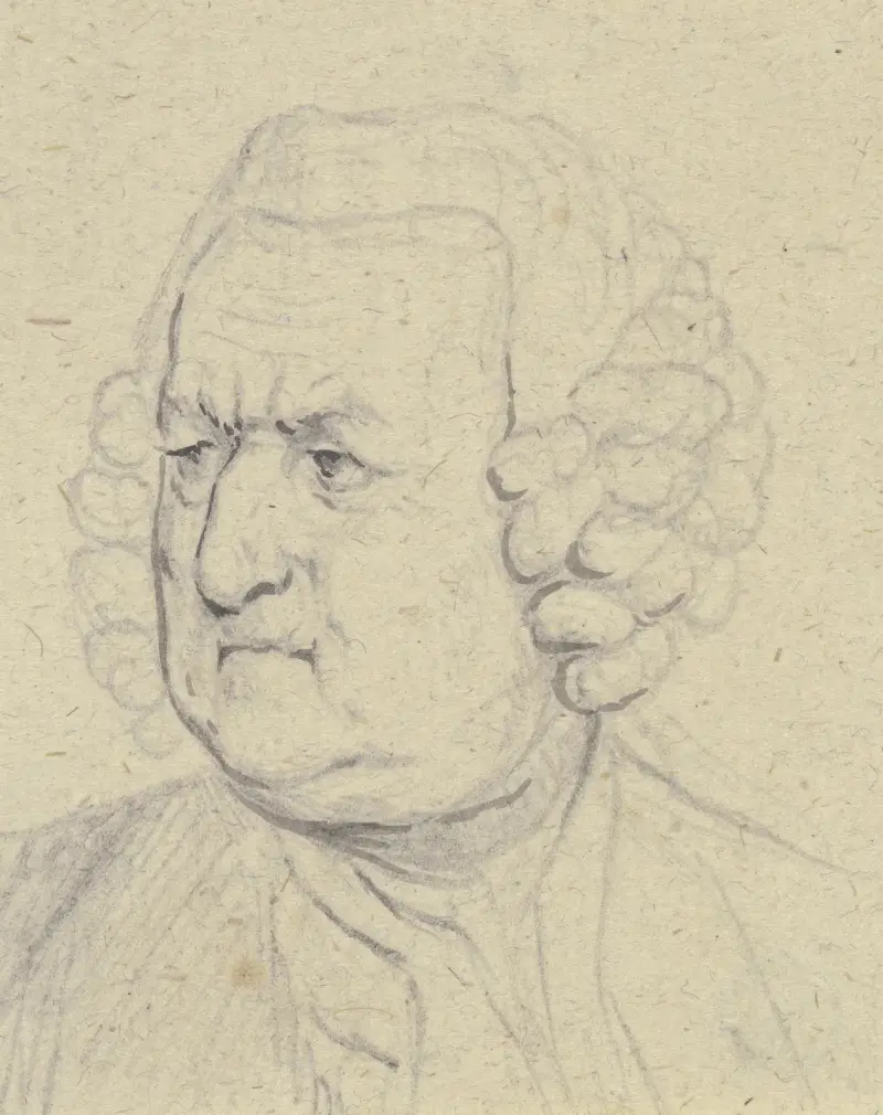 Porträtt av äldre man med kroknäsa av Daniel Nikolaus Chodowiecki