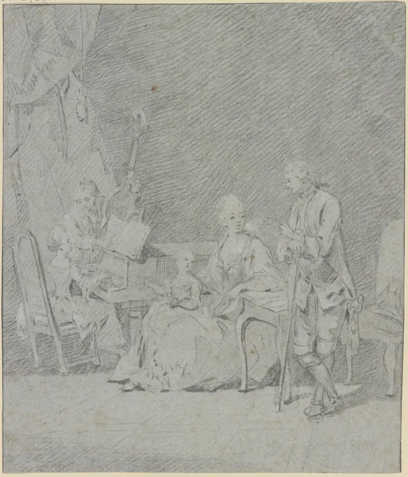 Family making music av Daniel Nikolaus Chodowiecki